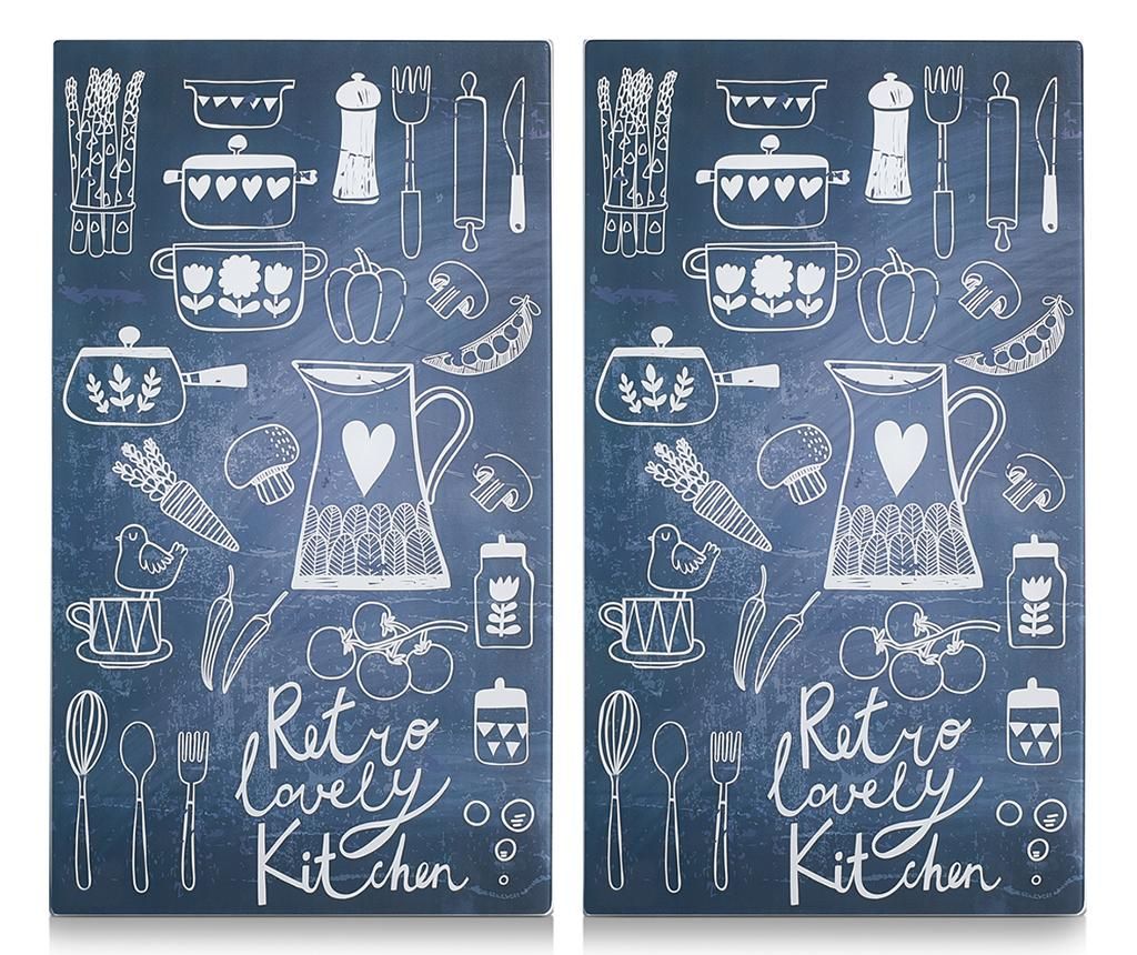 Set 2 planse protectoare pentru plita Lovely Kitchen – Zeller, Negru vivre.ro